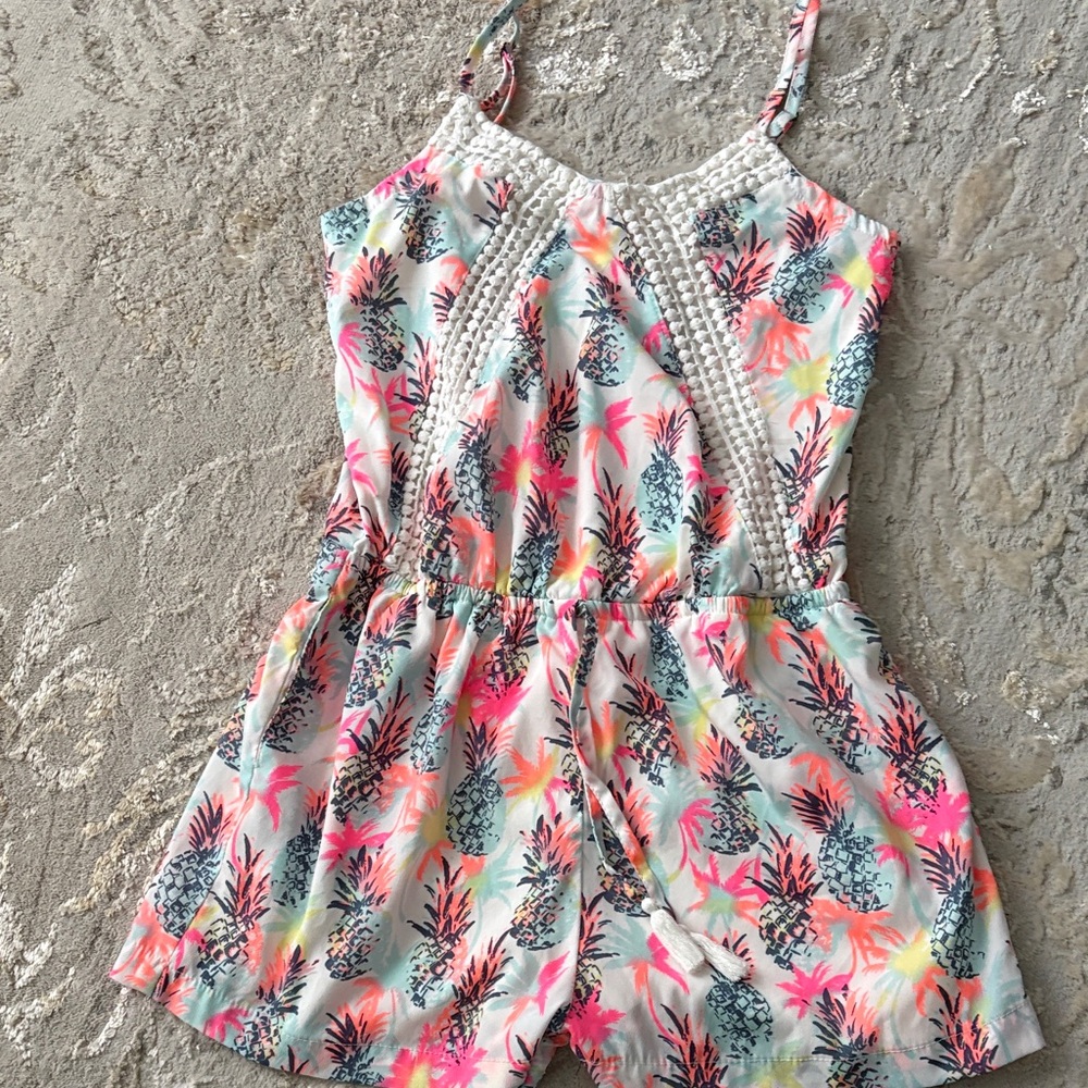 Vibrant Pineapple Print Kids Romper
